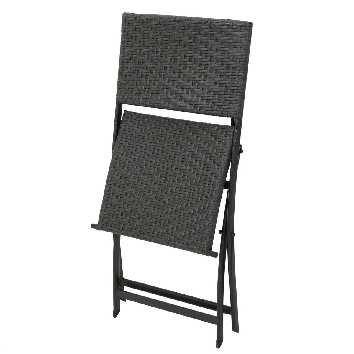 Set of 2 Wicker Patio Folding Chairs Brown F650