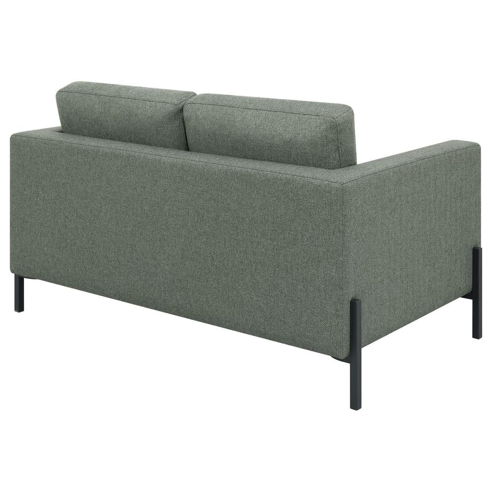 Sage Upholstered Fabric Loveseat with Track Arms H518