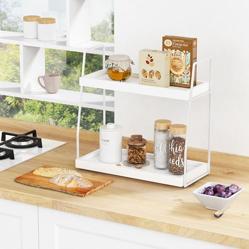 White 2 Tier Bathroom Organizer Shelf R3439
