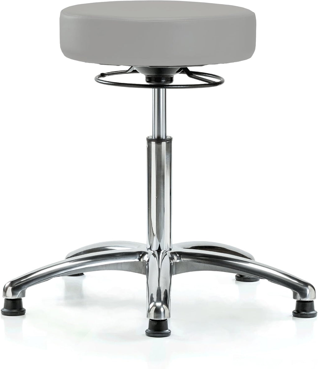 Black Fabric Adjustable Swivel Stool with Footring Q42766