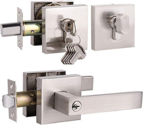 10 Pack Square Satin Nickel Privacy Door Locksets S4015