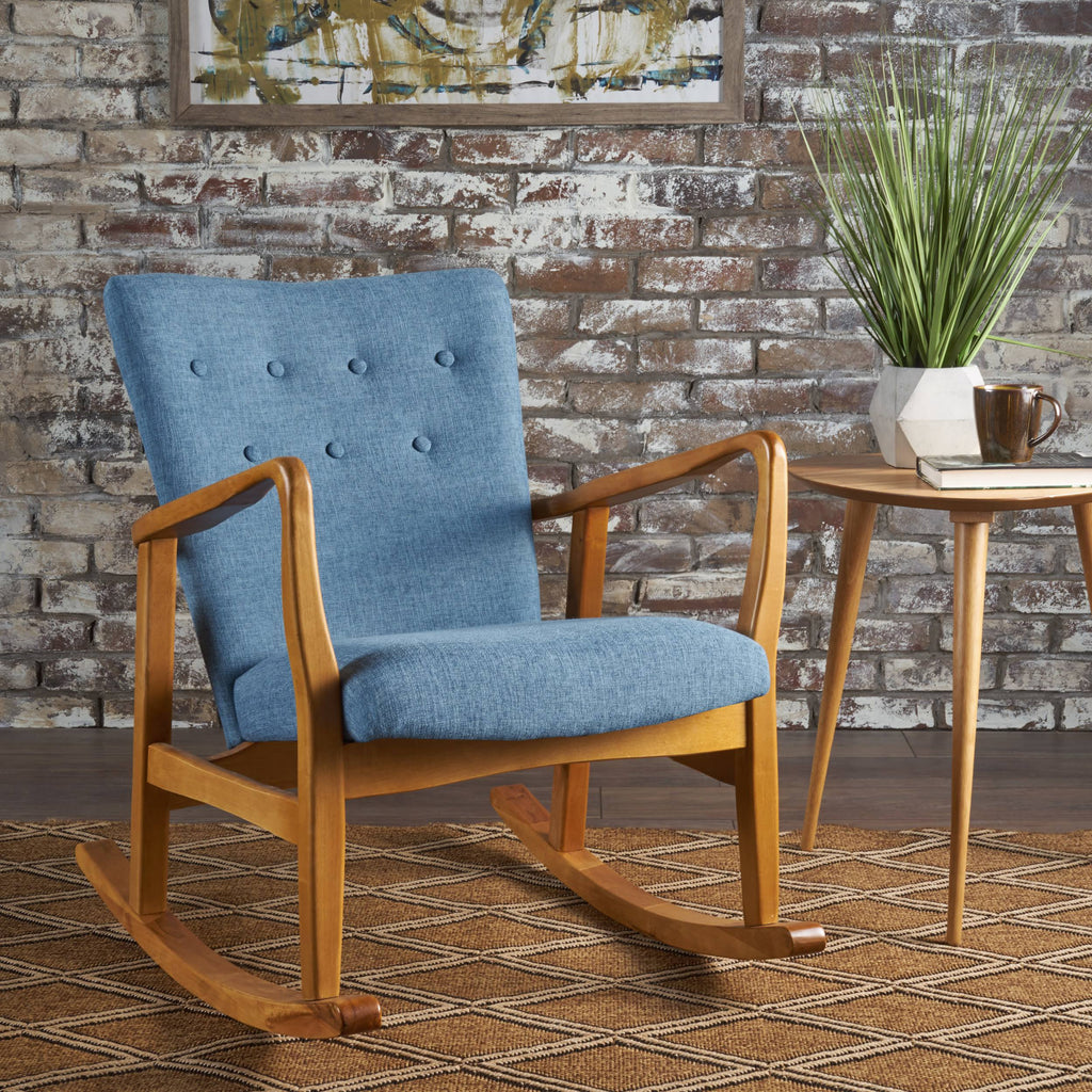 Grey Fabric Rocking Chair U382