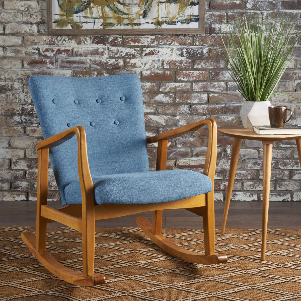Grey Fabric Rocking Chair U382