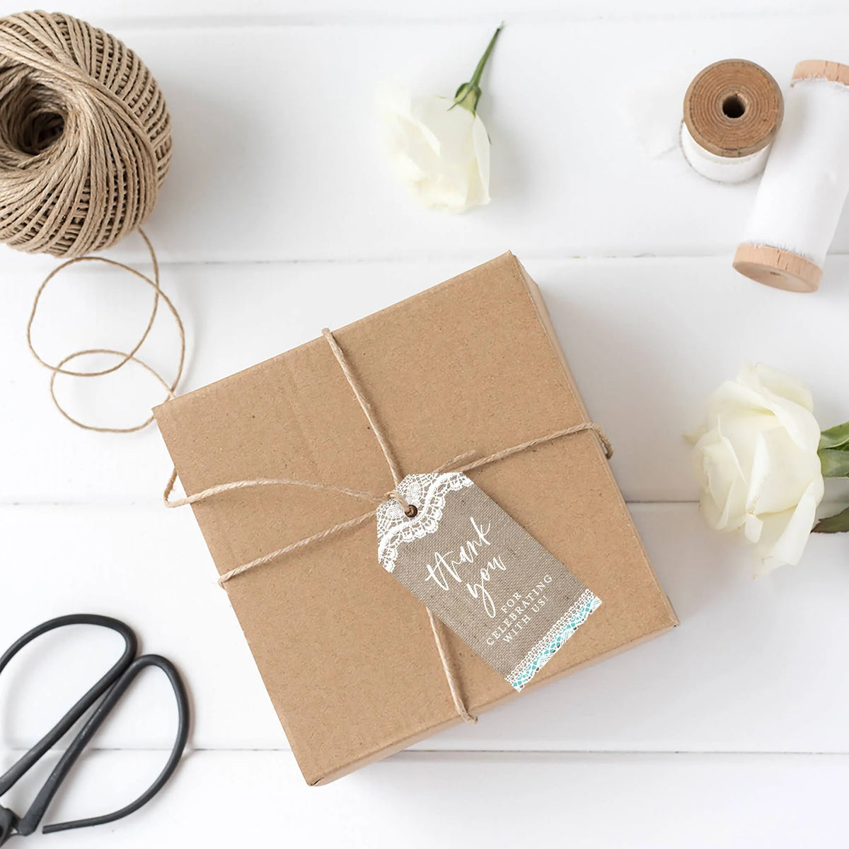 100-Pk Burlap Cardstock Gift Tags H1695
