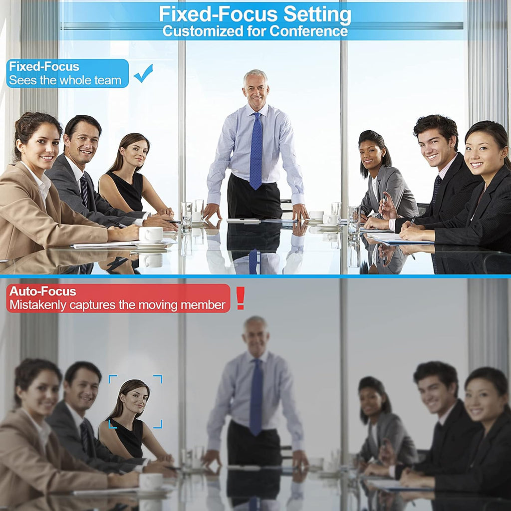 Full HD 1080P USB Webcam with 4 Built-in Microphones and Speaker, Magnetic Privacy Cover, Pack of 2 B60448