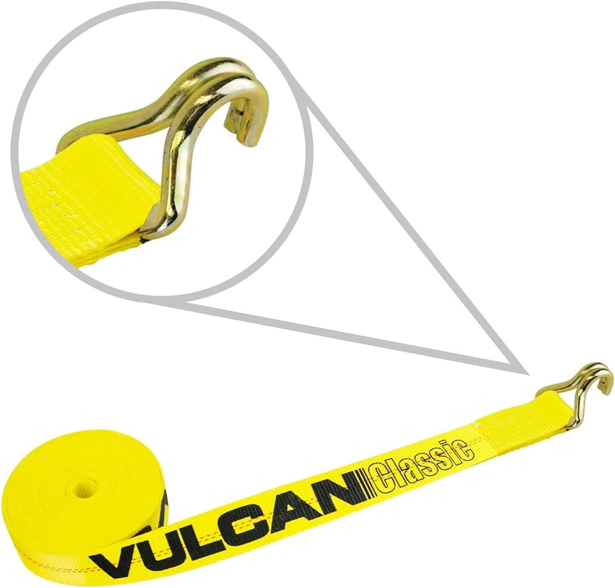 2 Inch x 27 Foot Winch Strap with Wire Hook, 4 Pack, Classic Yellow W342314