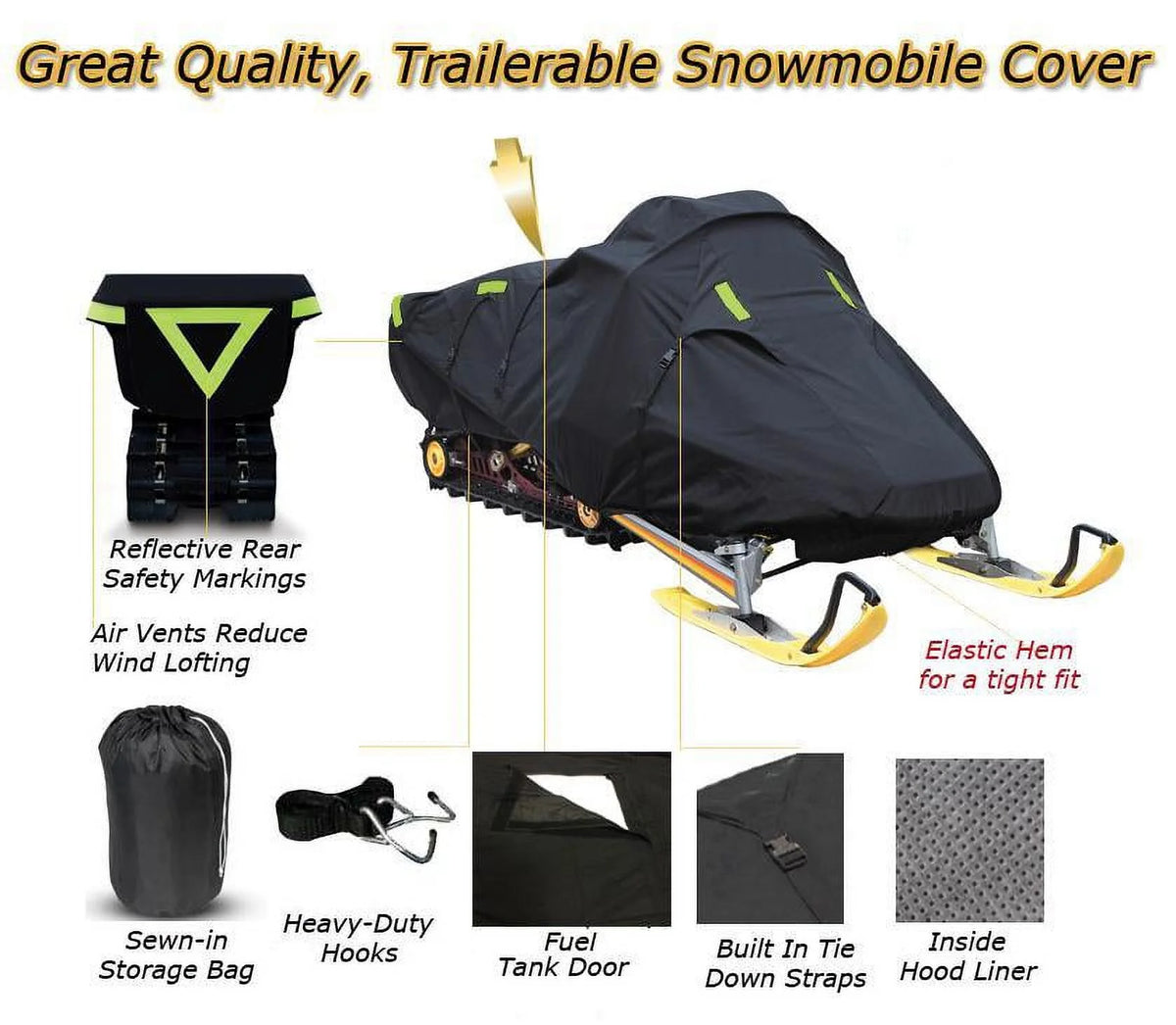 Trailerable 600 Denier Snowmobile Cover A53076