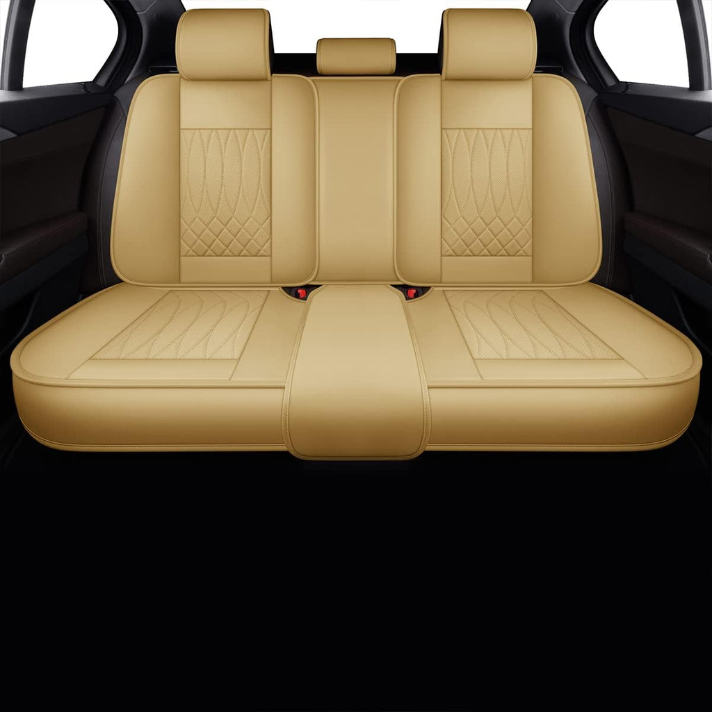 Black+Red Waterproof Leather Automotive Seat Covers G776949