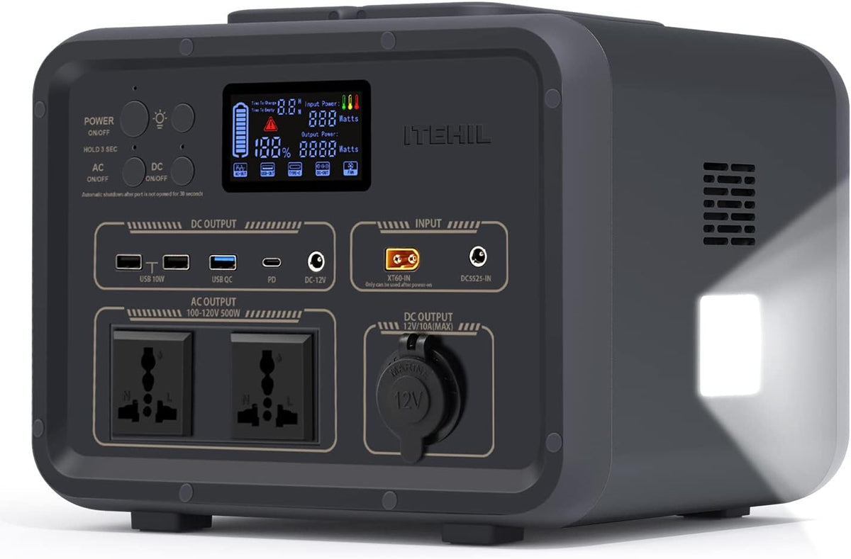 500W Portable Power Station with 2 AC Outlets O80006