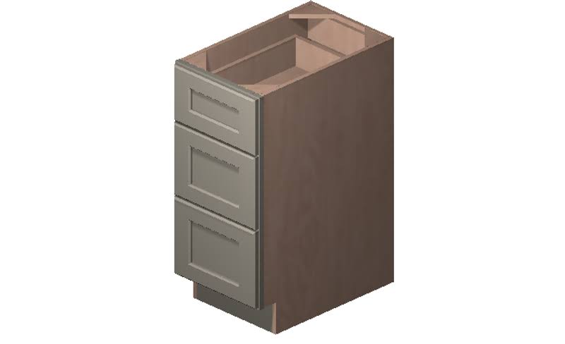 3 Drawers Base Cabinet High-Density Fiberboard C4354
