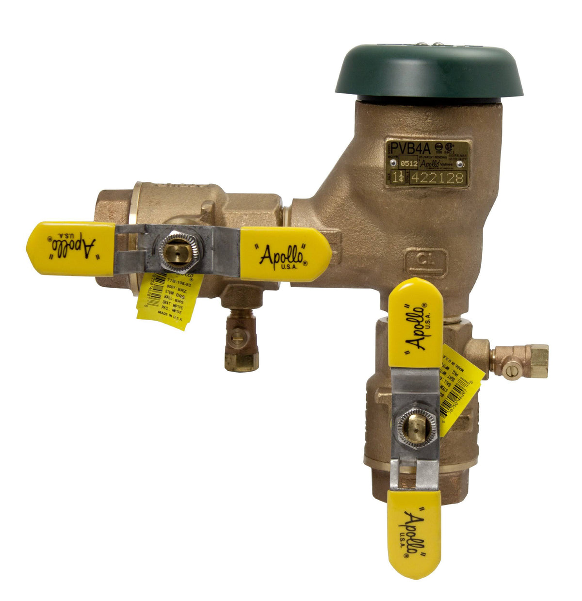 Bronze Freeze Resistant Pressure Vacuum Breaker with Ball Valve and SAE Threaded Test Cocks H7819