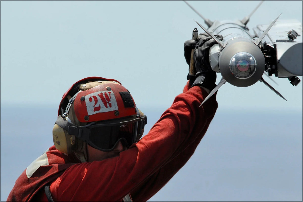 24"x36" Gallery Poster of AIM-9X Sidewinder Missile on FA-18E Hornet M96526