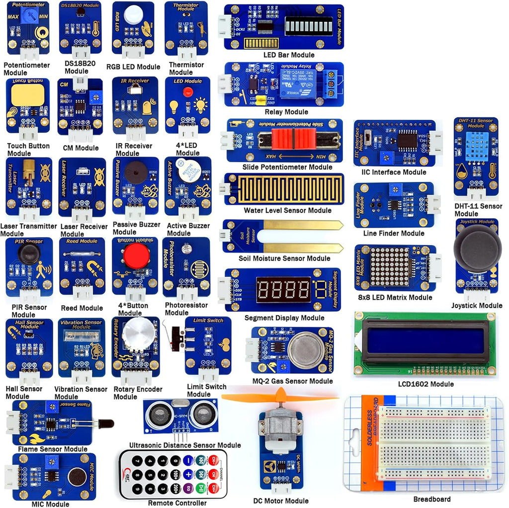 42 Modules Sensor Starter Kit with PDF Guidebook X458