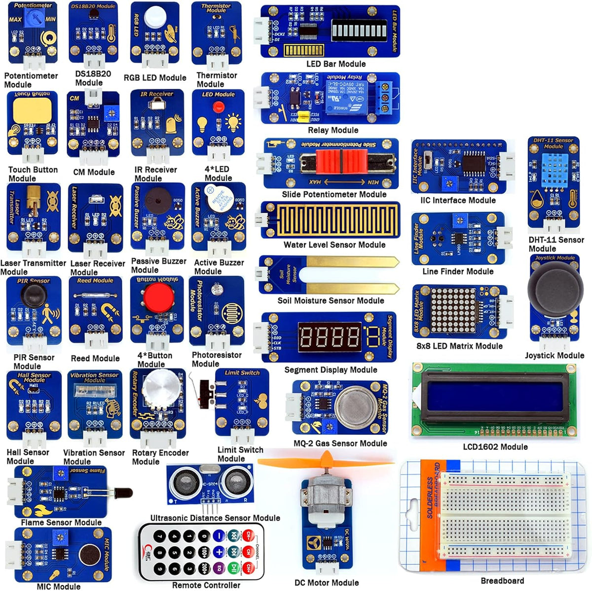 42 Modules Sensor Starter Kit with PDF Guidebook X458