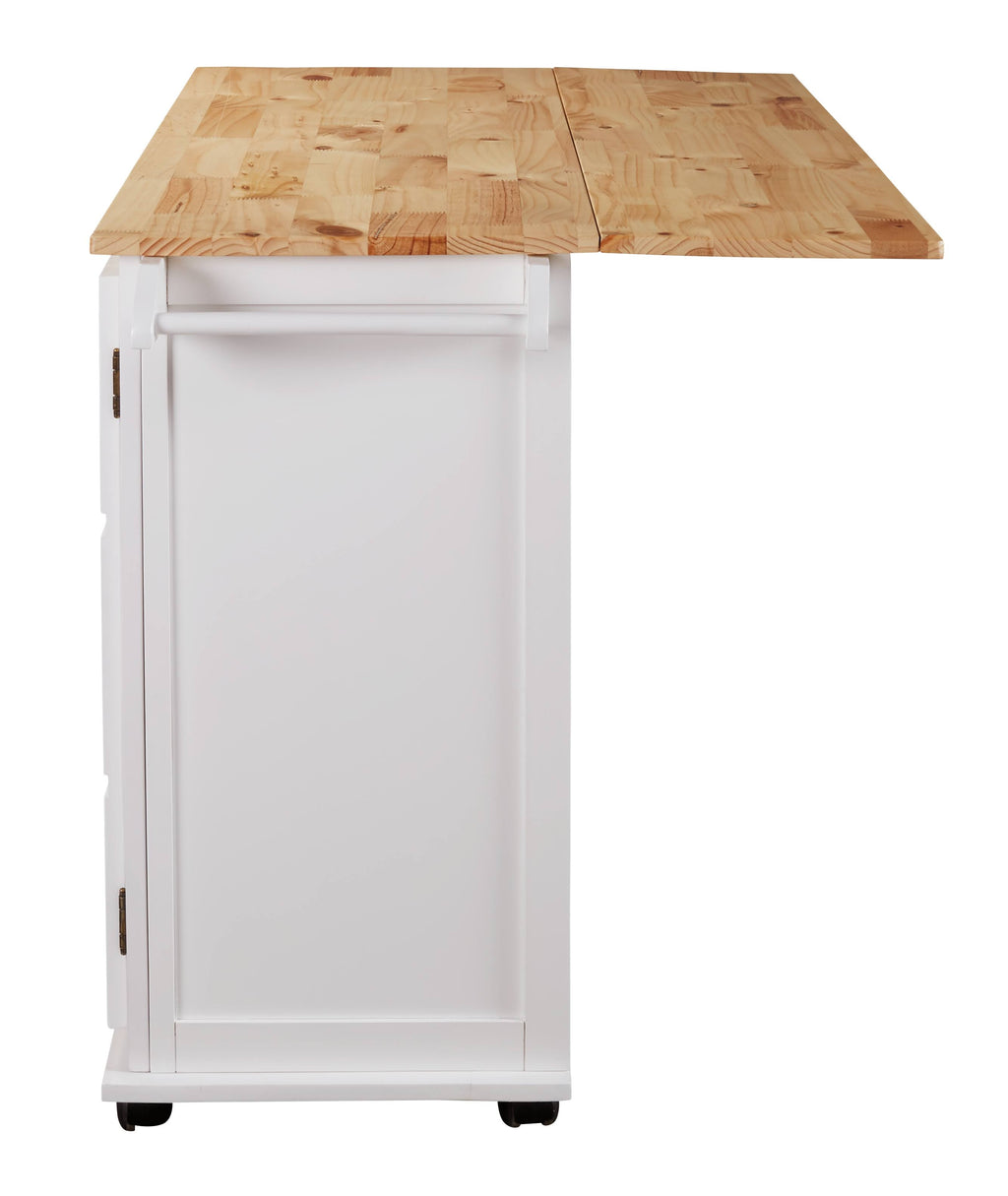 White/Light Brown Kitchen Cart H62558