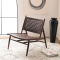 Brown Leather Woven Accent Chair M338715