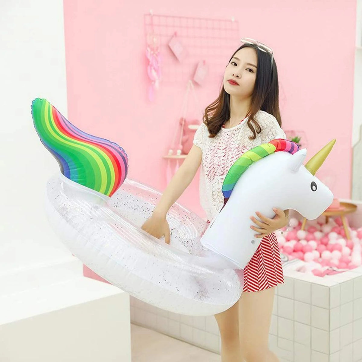Inflatable Unicorn Pool Float E76105