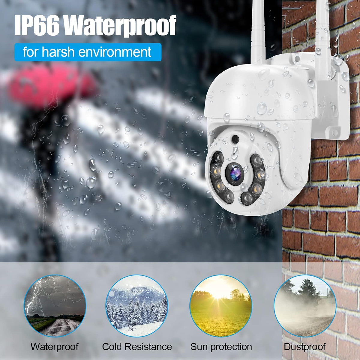 2K Wireless 8CH NVR 4PCS Outdoor WiFi PT Camera with Night Vision A606752