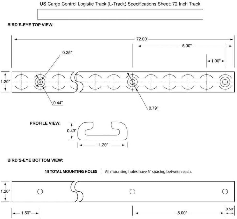 Aluminum L Track – 72 Inch Length U53791