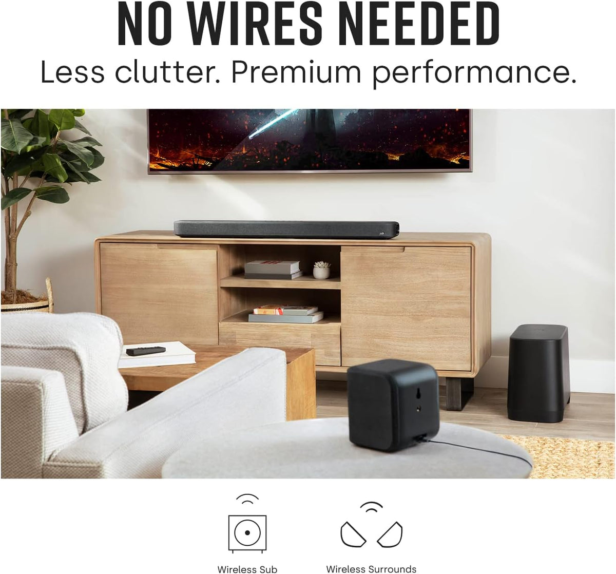5.1 Channel Wireless Surround Sound System with Sound Bar and Subwoofer Q4685