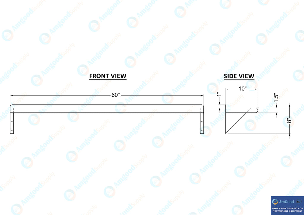 Stainless Steel Wall Shelf S8174