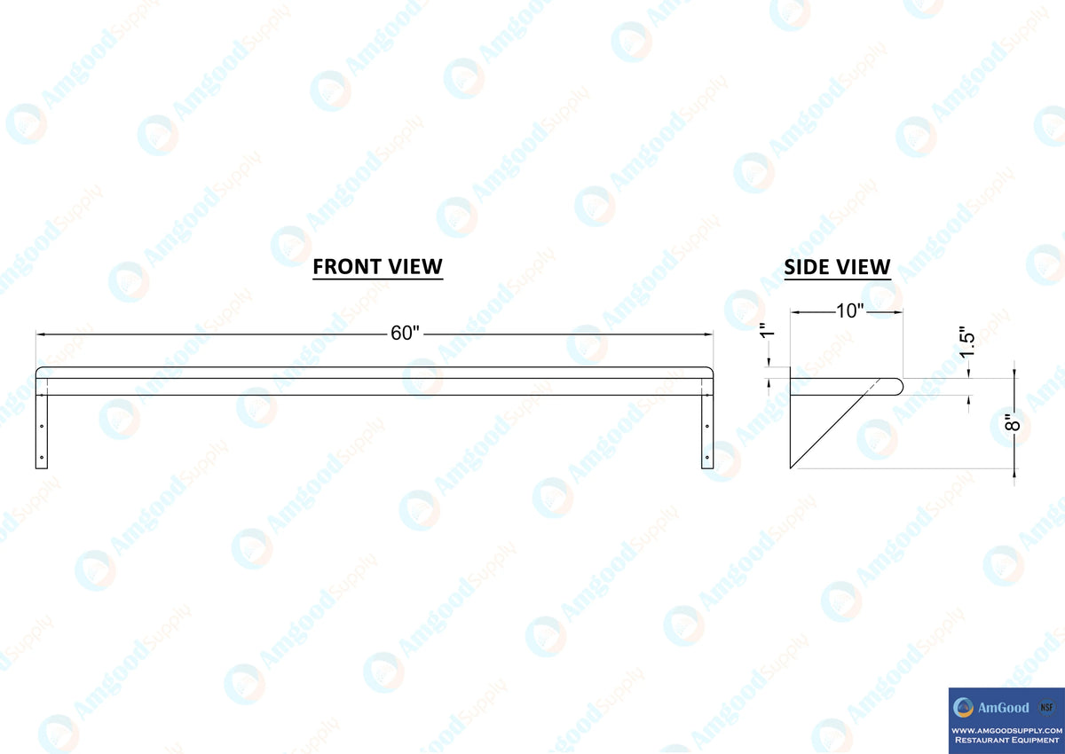 Stainless Steel Wall Shelf S8174
