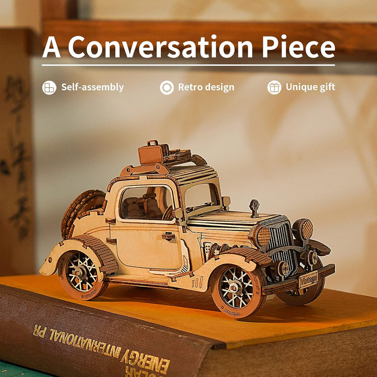 Vintage Car 3D Wooden Puzzle Model Kit I700345