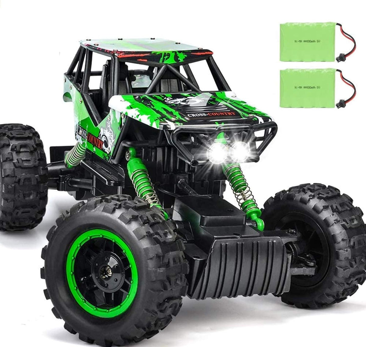 Green 1:12 RC Monster Truck 4WD, Pack of 2 A467741