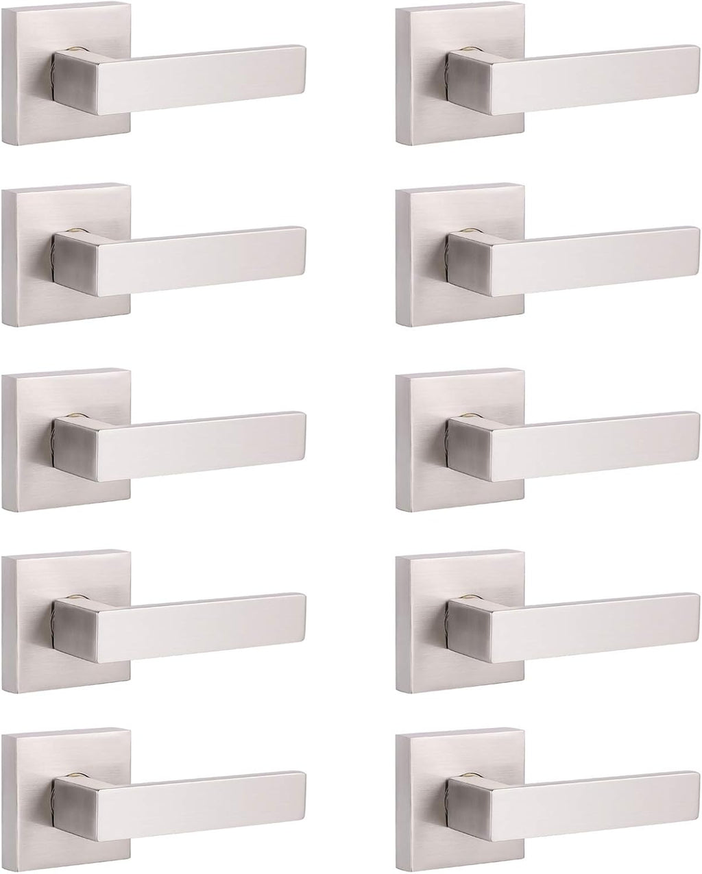 10 Pack Square Satin Nickel Privacy Door Locksets S4015