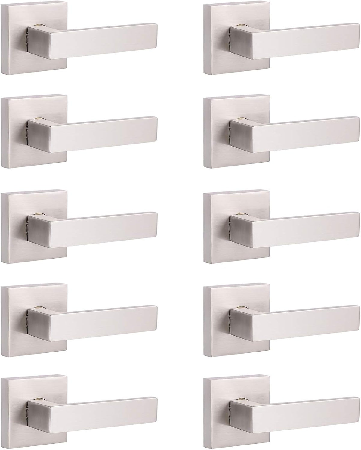 10 Pack Square Satin Nickel Privacy Door Locksets S4015