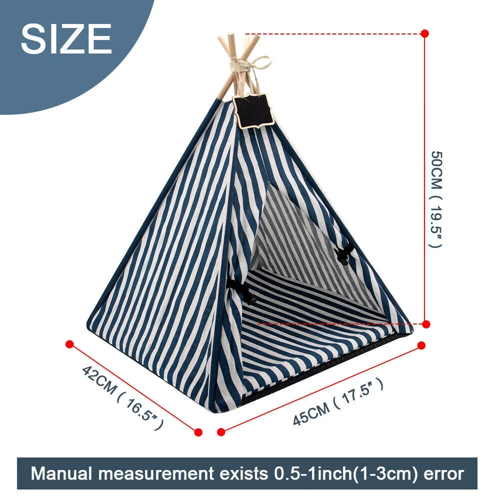 Pet Mini Teepee Tent Bed Play House With Cushion I104
