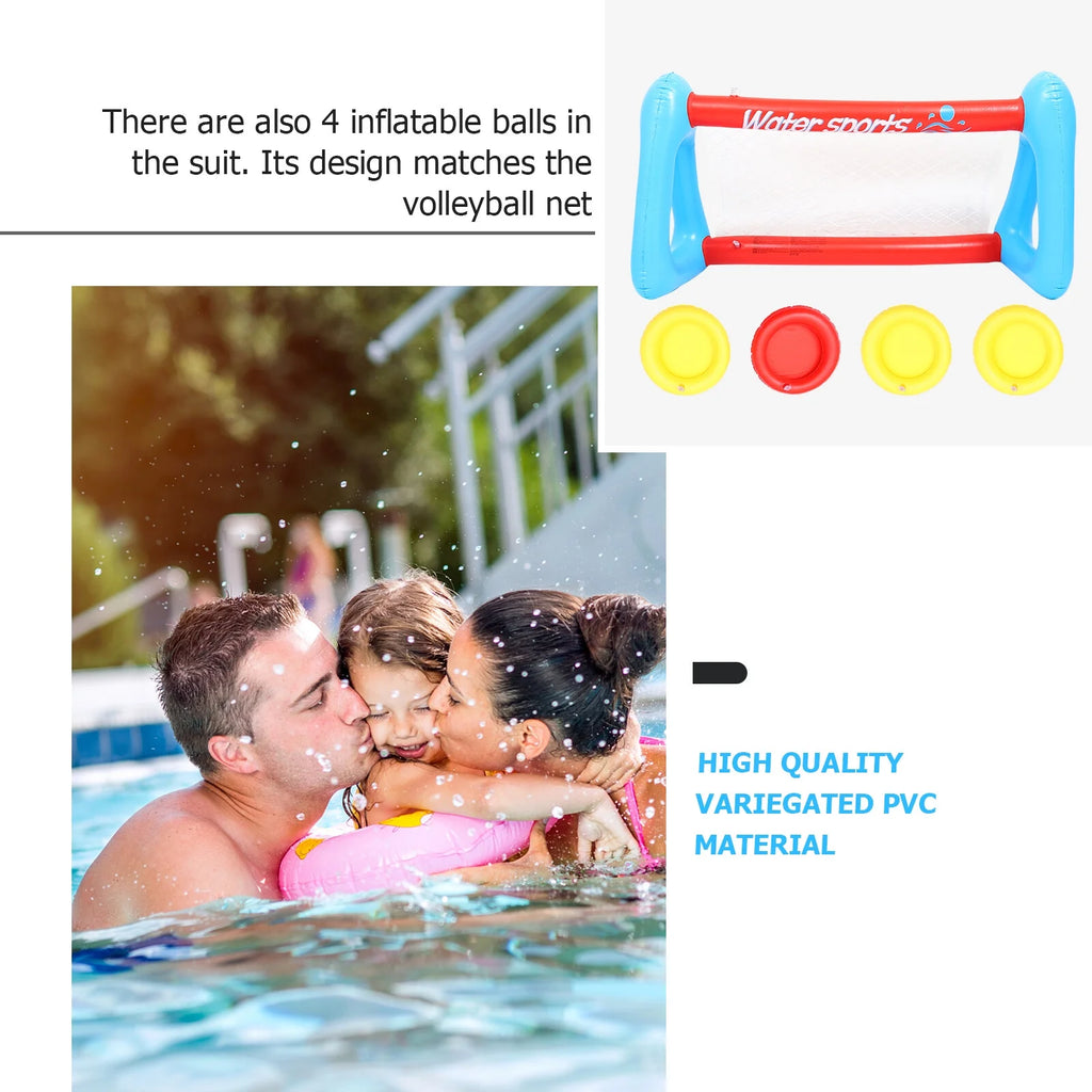 Inflatable Pool Float Set with Volleyball Net and Volleyballs F14135
