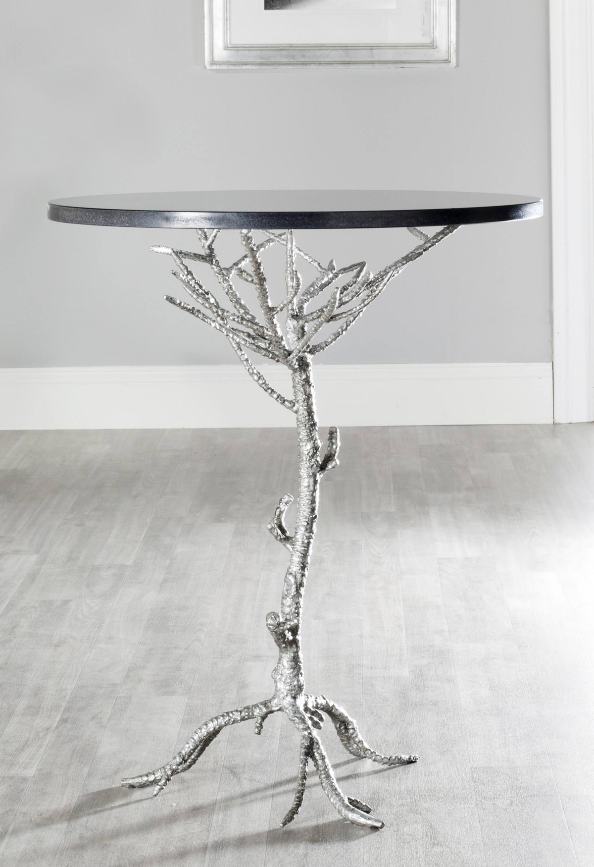 Silver / Black Accent Table X819