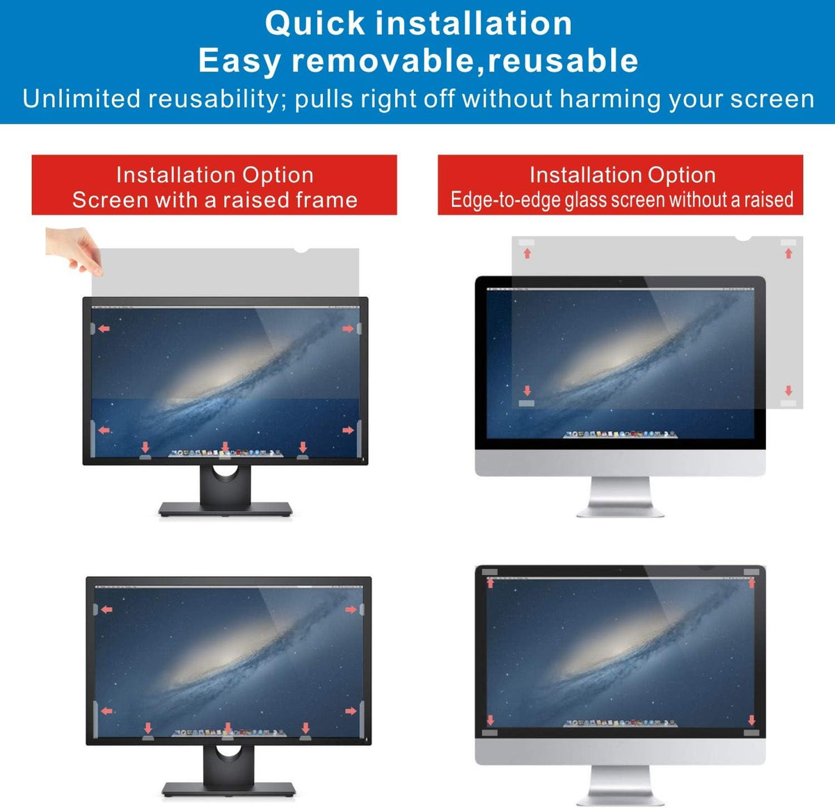 21.5-Inch Widescreen Monitor Privacy Screen Filter, Pack of 2 E23210
