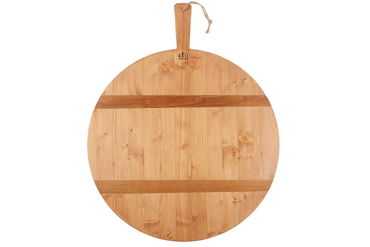 Pine Large Round Charcuterie Board, 23x22W Natural K689