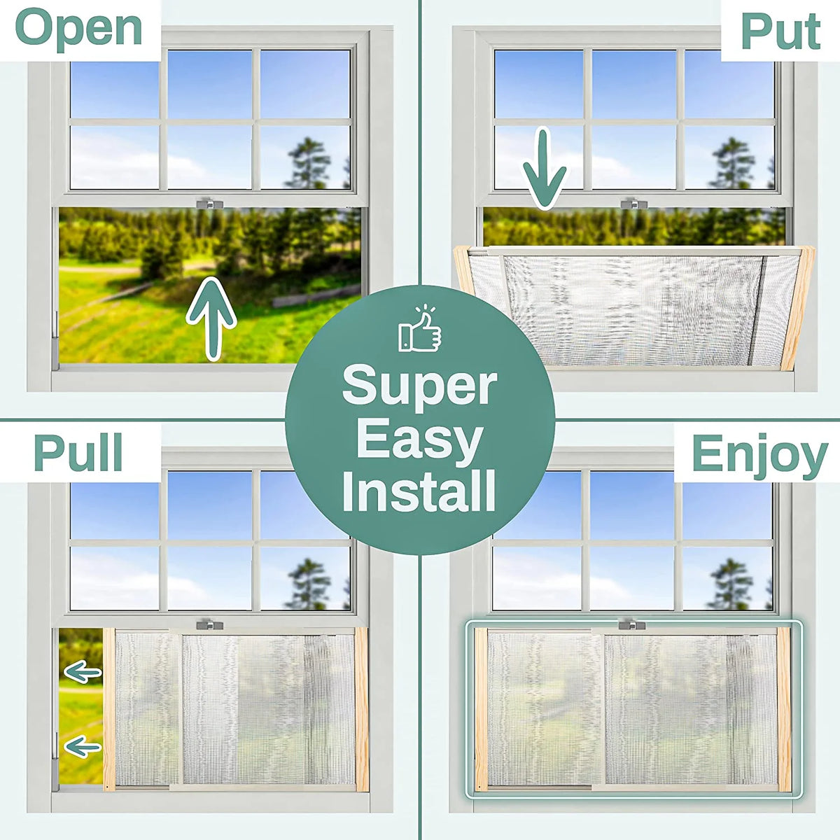 2-Pack Adjustable Horizontal Window Screen 21-37 inches Wide, 18 Inch High O5566