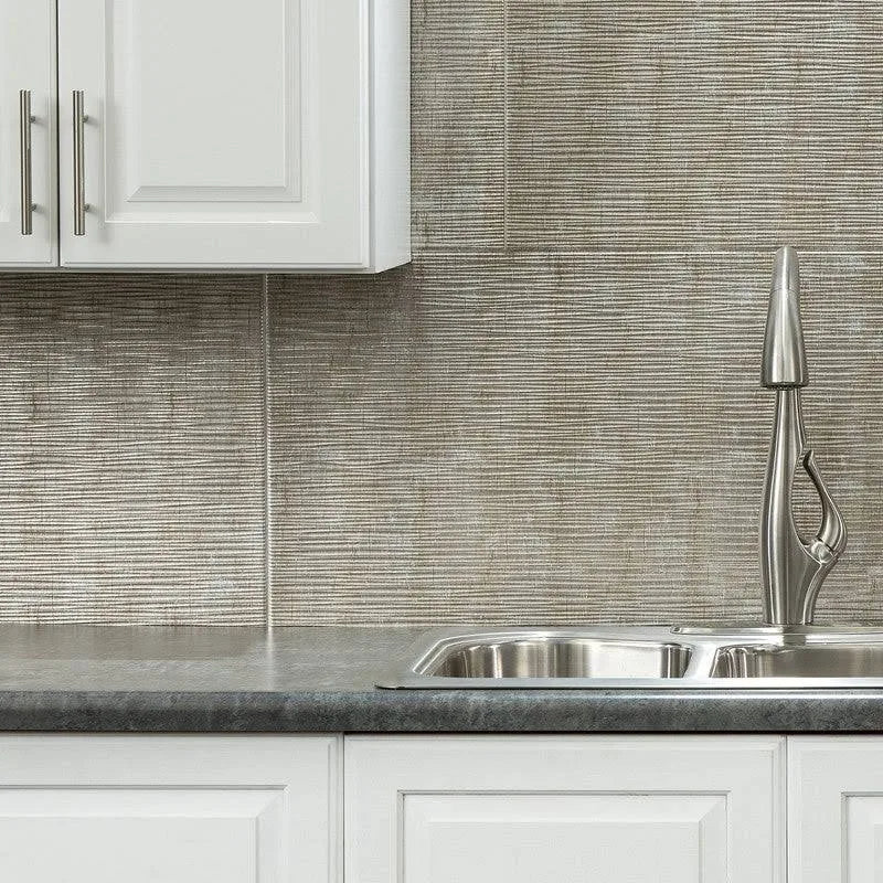 Silver Metal Backsplash Panel 15 Sq ft Kit S260