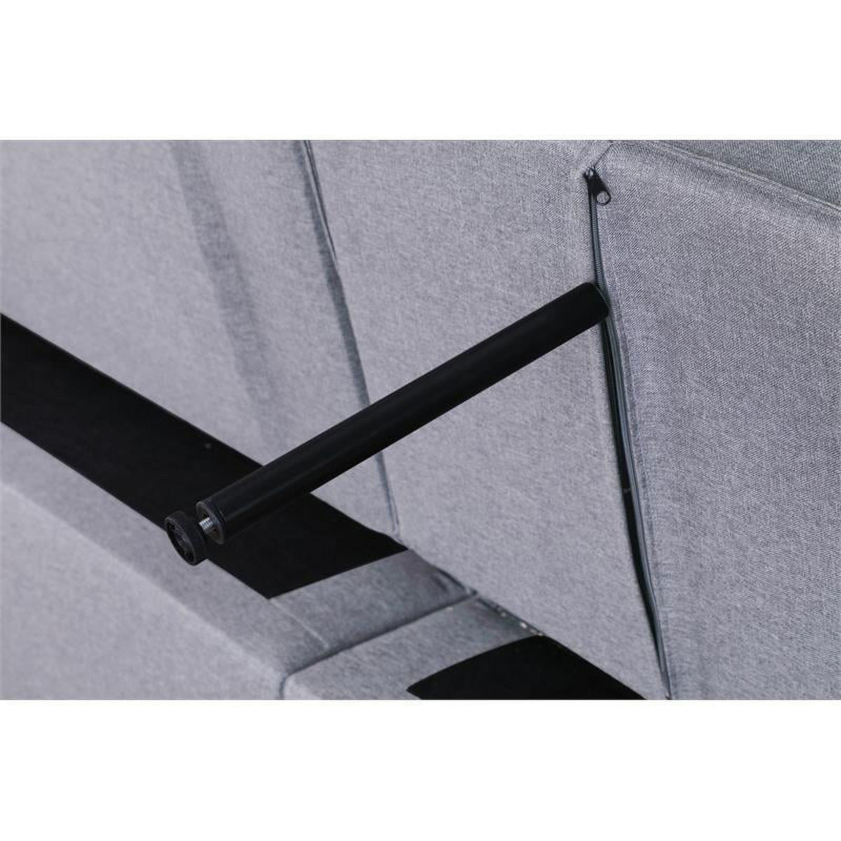 Light Gray Linen Fabric 3-in-1 Convertible Sleeper Loveseat U23678