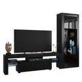 Black Modern Wall Unit Entertainment Center H55461