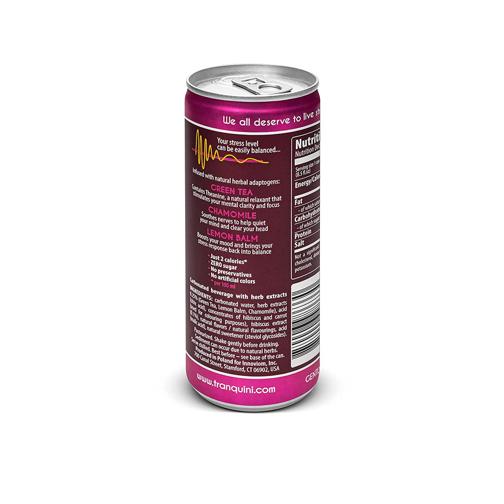 Hibiscus Sparkling Water Stress Relief Beverage (24 Pack of 8.5 Oz) W2618