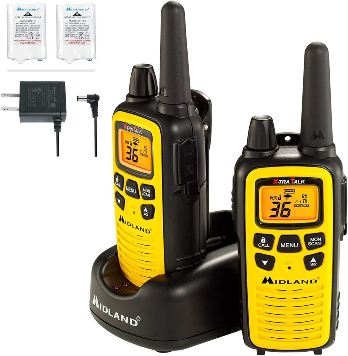 36 Channel FRS Two-Way Radio Walkie Talkie (Yellow/Black) D6175