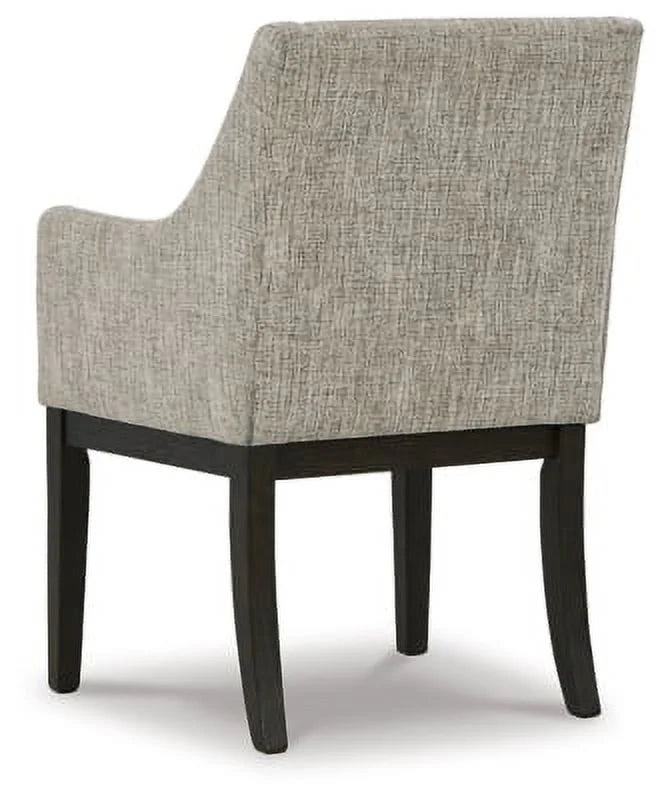 Gray & Dark Brown Upholstered Arm Chair, Set of 2 P55028
