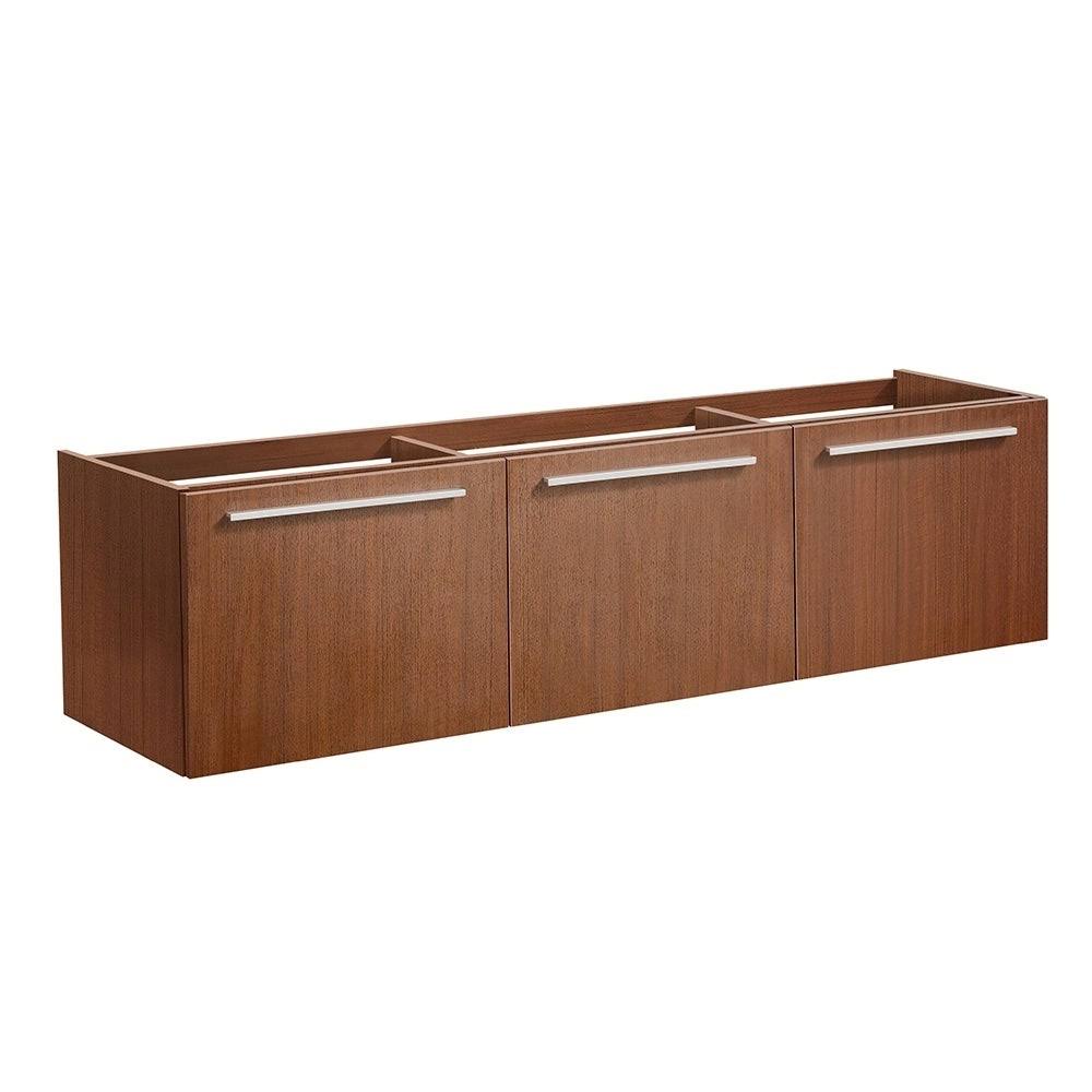 Teak Wall Hung Single Sink Bathroom Cabinet F890