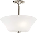 15 3 Light Semi Flush with Satin Etched Cased Opal in Olde Bronze G887378
