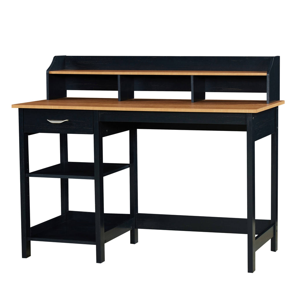 Gray Oak Writing Desk with Hutch N999
