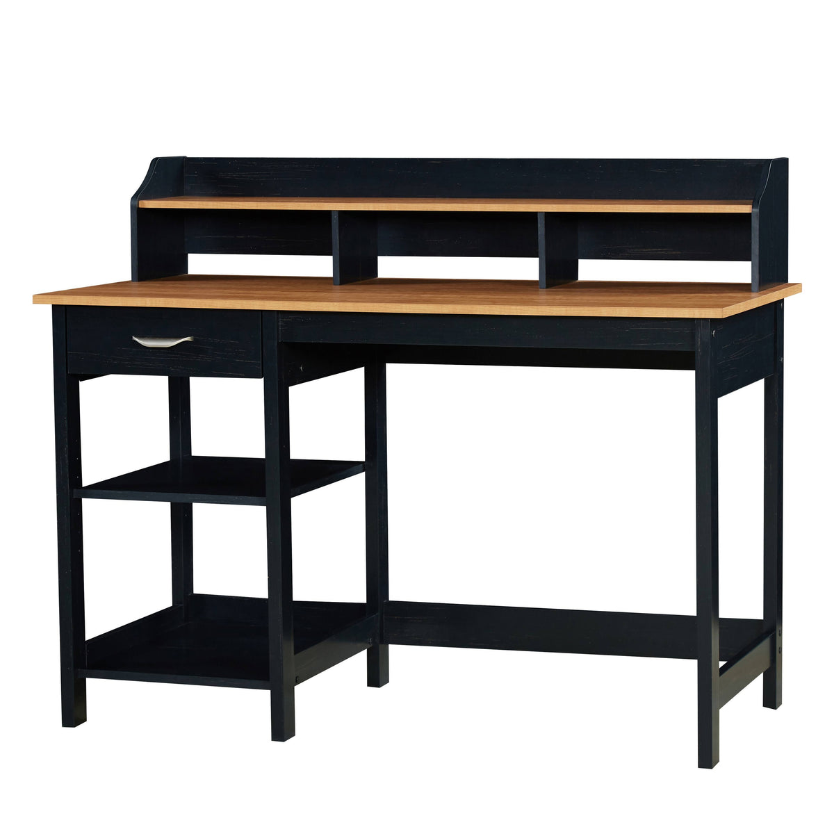 Gray Oak Writing Desk with Hutch N999