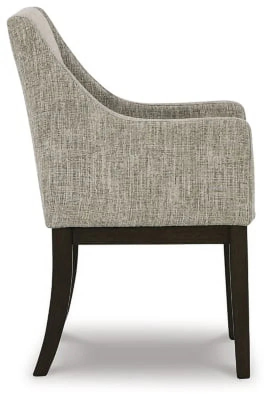 Gray & Dark Brown Upholstered Arm Chair, Set of 2 P55028