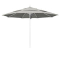 11' Market Umbrella Frame Matted White Fabric Sunbrella Granite Y656