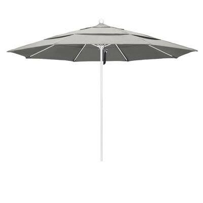 11' Market Umbrella Frame Matted White Fabric Sunbrella Granite Y656
