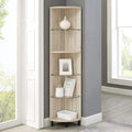 4 Glass Shelf Bookcase, 48 Inch, Dark Walnut E931